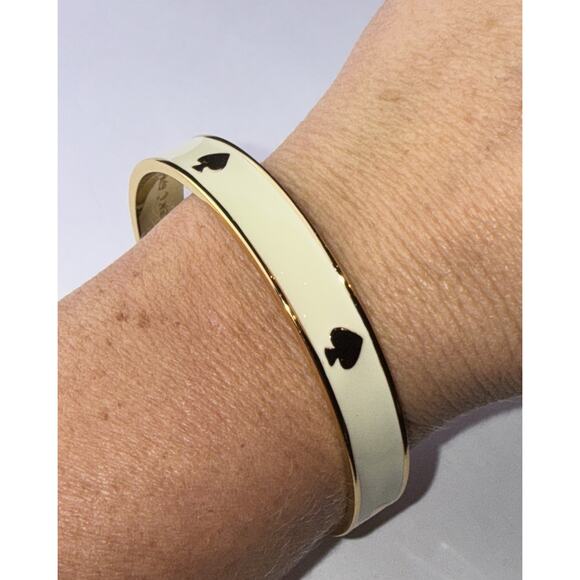 kate spade new york Jewelry - Kate Spade New York Cream Enamel and Gold Plated Bangle Bracelet